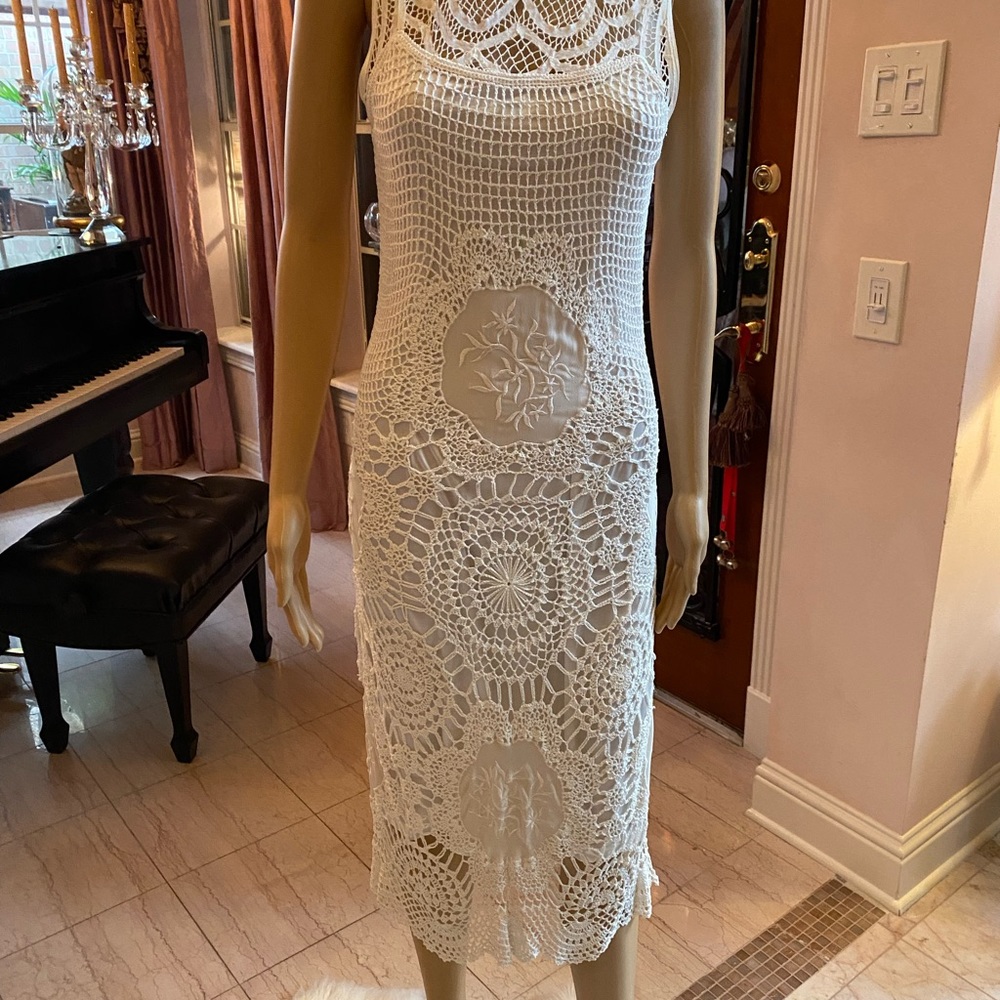 Beautiful vintage crochet Sue Wong summer dress